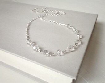 Sparkly necklace glass bead necklace minimalist chain necklace for women