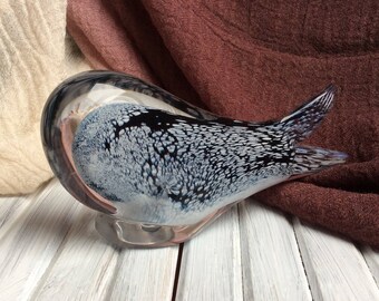 Glass Whale Paperweight. Murano Glass