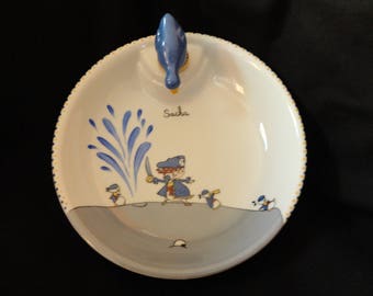Hand painted baby underfloor plate