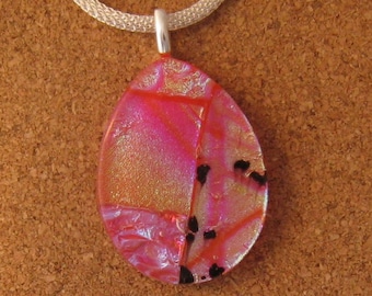Orange Dichroic Pendant - Dichroic Jewelry - Dichroic Necklace - Fused Glass Pendant - Fused Glass Jewelry - Fused Glass Necklace