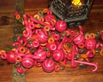 Vintage Mid Century Christmas Blow Mold Candy Cane Sugar Candy Garland 200" Long