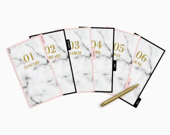 Personal planner dividers, Marble Dividers, Monthly Dividers, Printable Dividers, Filofax Personal Dividers, Agenda Divider Printable