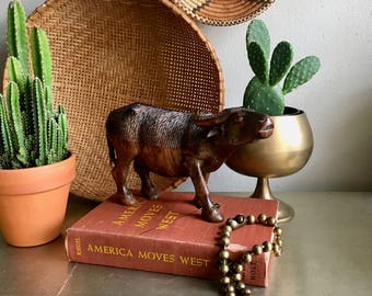 vintage carved wood Water Buffalo
