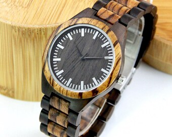 Wood Watch, Men’s Wooden Watch, ENGRAVING INCLUDED! Mens Wood Watch,Wood Watches for him, personalize watch, Boyfriend Gift, Gifts for Dad