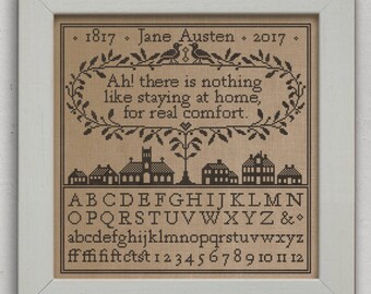 Real Comfort: A Jane Austen Sampler - Romantic Cross-Stitch Pattern 5 page Instant Download PDF booklet