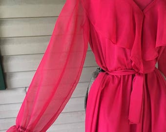 Woolite Vintage 1970s Dress - Pink, size 6