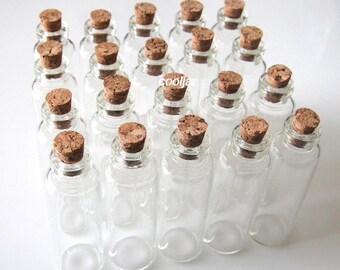 20 Pcs 16x50mm 5ml Wish Bottles Tiny Small Empty Clear Cork Glass Bottles Vials//mini bottle/mini jar/herb bottles/cork bottle/cork jar