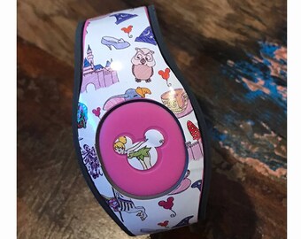 Character Collage Magic Band Decal | For Original 1.0 and 2.0 Magic Bands | RTS Ready To Ship | Fits Adult & Child Bands | Glitter Available