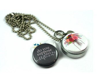 Flower Girl Locket Necklace • Gift for Flower Girl • Wildflower Locket Necklace • Mason Jar Locket • Magnetic 3 in 1 Set • Magnetic Jewelry