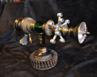 Ray Gun " CAPACITOR X RAYGUN " Table Top Steampunk Sci-fi Victorian Industrial