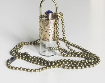 Roller Ball Necklace, Lakshmi Necklace, Essential Oil Necklace, Meditation necklace, Container Necklace, Keepsake Necklace