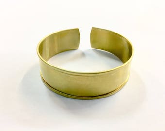 Cuff Bracelet in raw brass Circular 13mm for jewelry designs