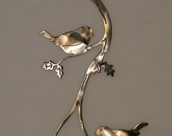 Chickadee metal wall art sculpture