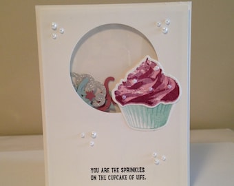 Stampin up Sweet Cupcake Shaker Birthday Card
