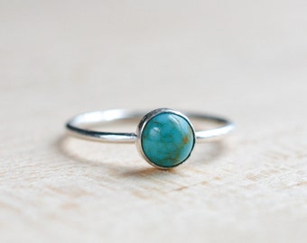 Sterling Silver Turquoise Ring - Genuine Turquoise Ring