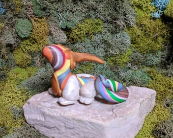 Polymer Clay Dragon- Handmade Dragon - Fantasy Sculpture - Clay Dragon - Dragon Figure - Miniature Dragon - Dragon Sculpture - Desk Buddy