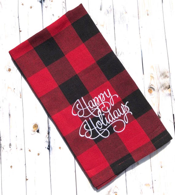 Buffalo Plaid Christmas Tea Towel Farmhouse Kitchen Decor Buffalo Plaid Christmas Tea Towel Farmhouse Kitchen Decor