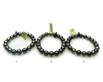 Tahitian Pearl Stretchy Bracelets Round/ Near Round 8mm to 9mm (136)