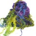 Handspun Art Yarn hand spun Corriedale wool & handdyed Wensleydale locks, curly yarn, tailspun, textured, curls