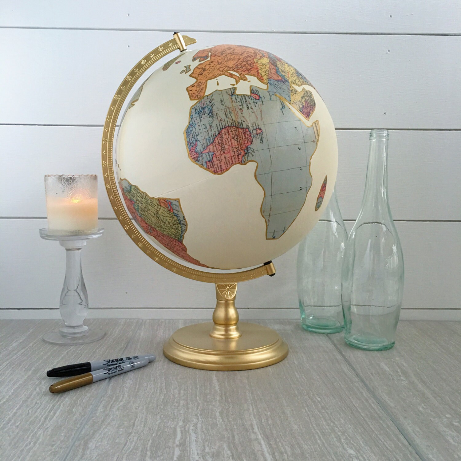 Globe Guestbook Globe World Globe Custom Map Decoupage