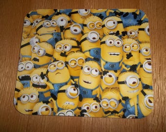 Mouse Pad, Yellow, Minions, Mouse Pads, Desk Accessories, Office Decor, Handmade, Gift, MousePad, Rectangle, Mouse Mat, Computer Mouse Pad