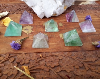 Rainbow Fluorite Crystal Pyramid