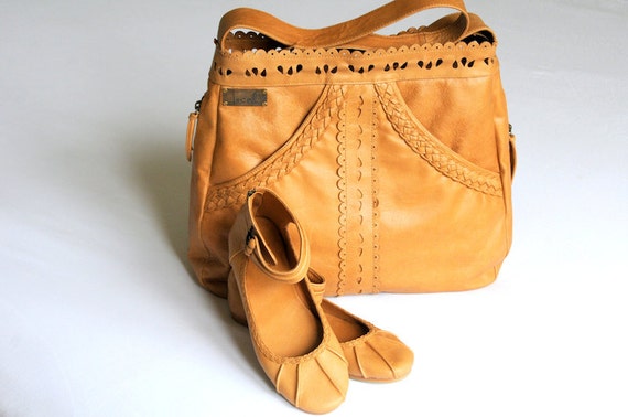 L'AMOUR & MUSE. Handmade shoulder leather bag / ballet