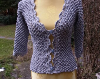 Blue gray Cardigan, Gr. 36-38 (S M), Persian lamb fur sample