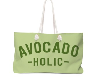 Avocado Beach Tote Bags - Avocadoholic - Oversized Beach Bag - Tote Bag - Weekender Bag