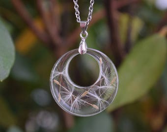 Real Dandelion Seed Necklace / Real Flower Necklace / Dandelion Wishes / Nature Jewelry / Dandelion Necklace / Bridesmaid Necklace