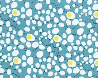 Scwambled eggs in teal, Birds of a Feather by Mark Hordyszynski for Michael Miller Fabrics 2096
