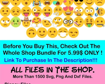 70% OFF, Emoji Bundle Svg, Emoji Clipart, Emoji Vector Files, Smiley Emojis, Emoji Png, Cutting Files for Silhouette, Cricut, Emoji Faces
