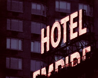 New York City - 8x10 photograph - Neon Hotel Sign - fine art print - vintage photography - travel art