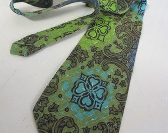 Hawaiian Tie 1970's Mad Men Neck Tie Wide Tie