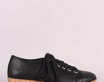 Lug Sole Lace Up Oxford Platform Wedge