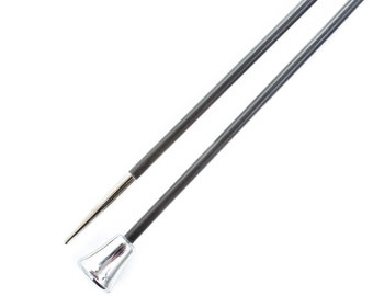 KnitPro Karbonz Black Straight 25cm single-point knitting needles