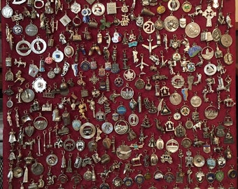 Vintage Sterling silver charms 1950s to 1970s Vintage many Enamel & Moveable NEW Photos as of March 29 2018 @ 15 dollars each charm