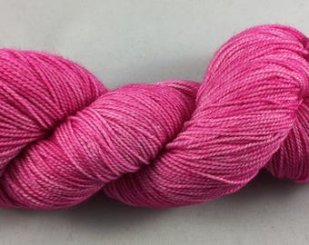 hand dyed sock yarn, superwash merino wool and nylon, 2-ply, colorway TULIP