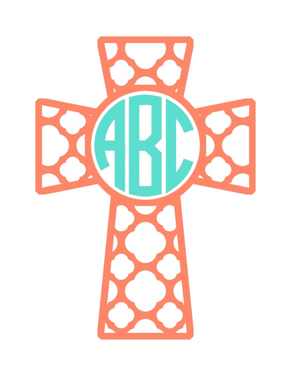 Download Items similar to Cross, Cross Decal, Cross Monogram, Vinyl ...