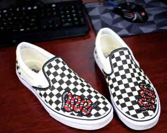 vans slip on checkerboard custom vans slip on checkerboard custom
