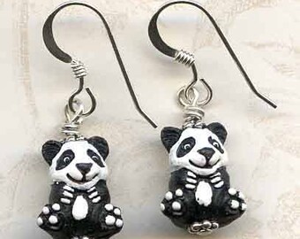 Perfect Pandas Sterling Silver Earrings