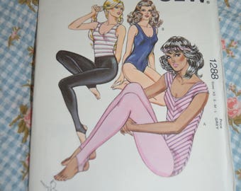 Kwik Sew 1288 Misses Leotards and Tights Sewing Pattern - UNCUT - Size Xs S M L XL