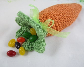 Crochet Easter Carrot Treat Bag, Easter Goodie Bag, Easter Basket Filler by CROriginals