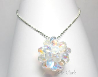 Clear AB Drop Dodecahedron Pendant