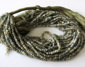 Green Cats Eye Faceted Beads, Cats Eye Rondelle Beads, 4mm Cats Eye Beads, Cats Eye Rondelles, 13 Inch Strand, GDS1064