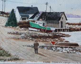 Peggys Cove Nova Scotia Watercolor Limited Edition Print