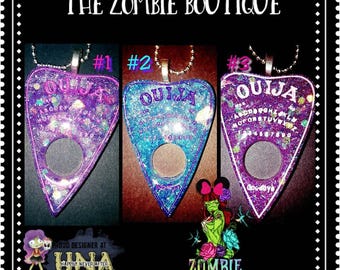 Pastel Ouija planchette necklace