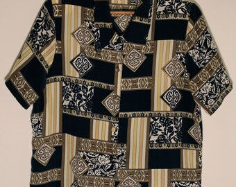 Vintage Two Piece Blouse Skirt Set Graphic Print