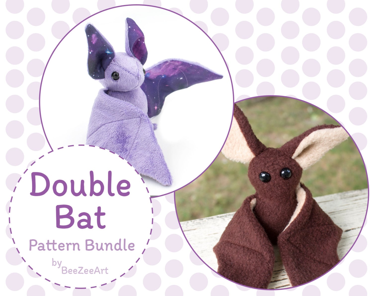 Double Bat Pattern Bundle Stuffed Animal Sewing Patterns