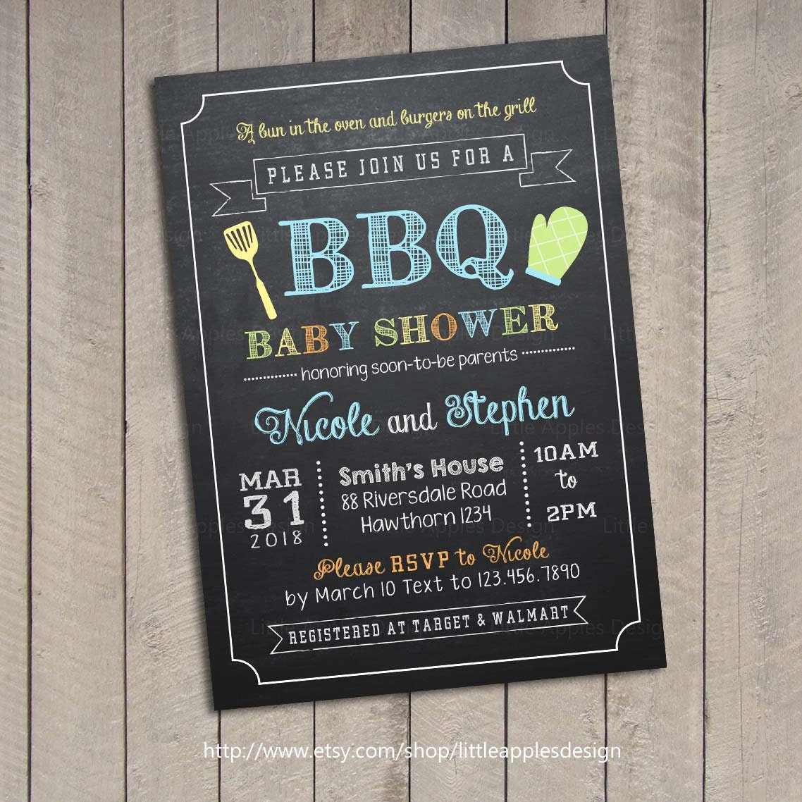 Bbq baby invitations / Baby shower bbq invitation / Bbq baby